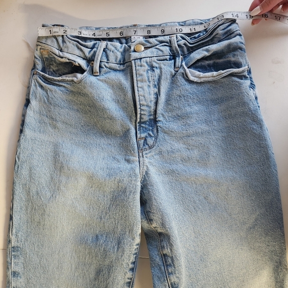 Good American High Rise Jeabs Distressed Pocket Ankle Tapered Leg Size 6 - Picture 5 of 7